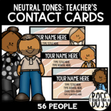 Editable Teacher Contact Card: Neutral Design Business Cards