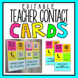 Editable Teacher Contact Cards