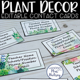 Plant Decor Teacher Contact Cards