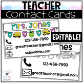 Editable Teacher Contact Cards for Back to School & Open House