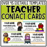 Editable Teacher Contact Cards