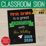 Editable Teacher Door Sign, Personalized Welcome Classroom