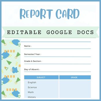 Preview of Editable Teacher End of year Report card Appreciation Template | Google Docs