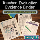 Editable Teacher Evidence Binder Charlotte Danielson Model