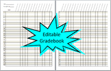 Editable Teacher Gradebook - Printable. FREE lesson plan template included!