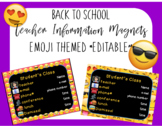 Editable Teacher Information Magnets- Emoji Theme