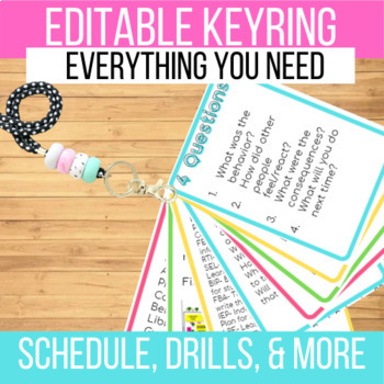 Preview of Editable Teacher Keyring Set