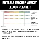 Editable Teacher Lesson Planner