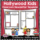 Editable Teacher Newsletter Template with a Hollywood Kids Theme