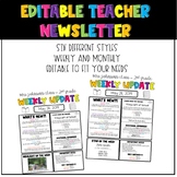 Editable Teacher Newsletter - Weekly and Monthly
