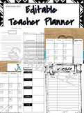 Editable Teacher Planner (2023-2024 school year) Burlap/Po