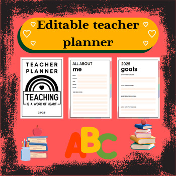 Preview of Editable Teacher Planner - 2025 - 41 Pages