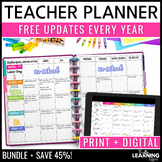 Editable Teacher Lesson Planner Binder 2024-2025 Printable