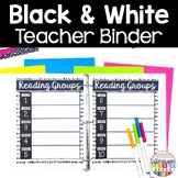 Editable Teacher Planner Binder- Black and White Theme