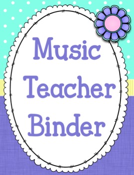 Preview of Editable Teacher Planner & Binder Covers  - Pastel Garden Music Classroom Decor
