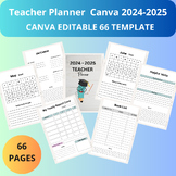 Editable Teacher Planner Printable and Digital  | 2024-2025