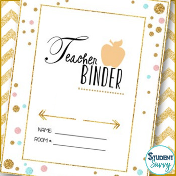 Preview of Editable Teacher Planner Teacher Binder Gold Polka Dot Design