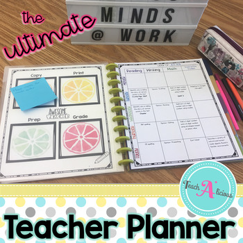 Preview of Editable Teacher Planner | in BW & Color