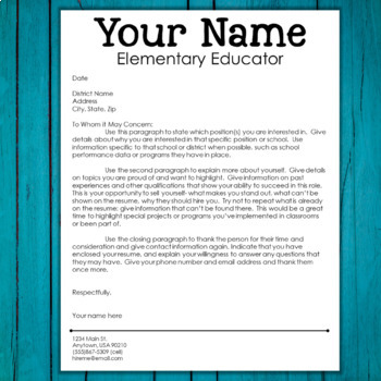 Editable Teacher Resume Template and Cover Letter Template- Sleek & Clean