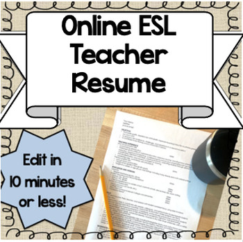 Preview of Online ESL Teacher Resume Template