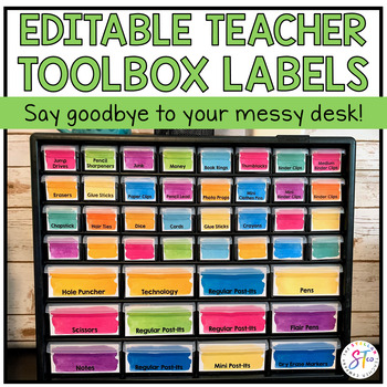 Editable Teacher Toolbox Labels by The Stellar Teacher Company | TpT