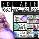 Editable Teacher Toolbox Labels Agate Classroom Decor