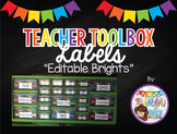 Editable Teacher Toolbox Labels (Brights)