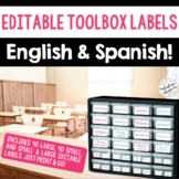 Editable Teacher Toolbox Labels English Spanish Bilingual 