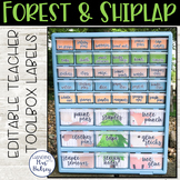 Editable Teacher Toolbox Labels (Forest and Shiplap)