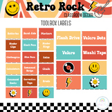 Editable Teacher Toolbox Labels Retro Theme Classroom Decor