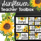Editable Teacher Toolbox Labels Modern Sunflower Farmhouse