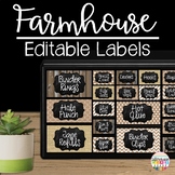 Editable Teacher Toolbox Labels Rustic Farmhouse