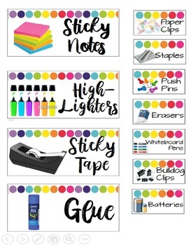 Preview of Editable Teacher Toolbox labels Rainbow