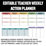 Editable Teacher Weekly Action Planning Template