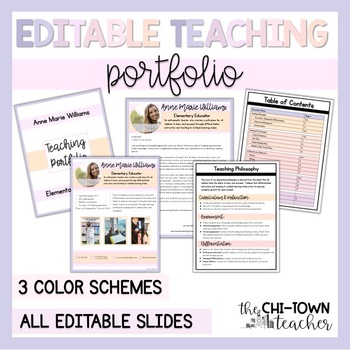 Preview of Editable Teaching Portfolio