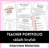 Editable Teaching Portfolio - Digital or Printable - Neutral