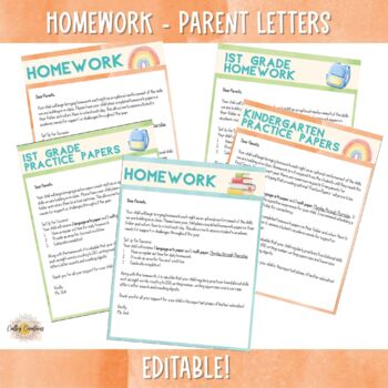 kindergarten homework letter to parents