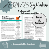 Editable Template Simple Syllabus - Any Grade! - Be Prepar