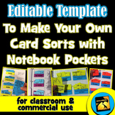 Editable Template for Card Sorts with Notebook Pockets- Cl