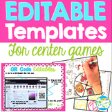 Editable Templates for center games (Spinners, QR Frames, 