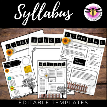Preview of Editable Templates Syllabus for Spanish or any subject