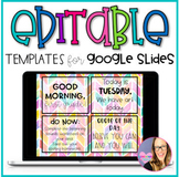 Editable Templates for GOOGLE SLIDES- Rainbow Theme- Dista