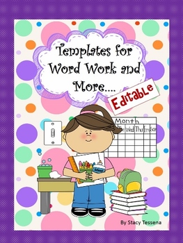 Preview of Editable Templates for Word Work and More