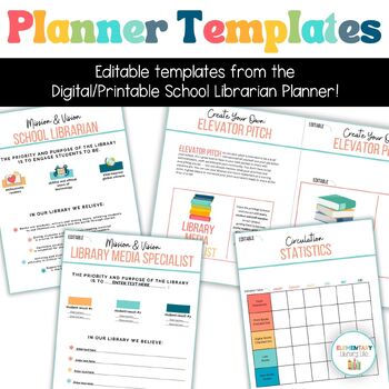 Preview of Editable Templates from the 2024 Librarian Planner