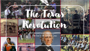 Preview of Editable Texas Revolution PowerPoint, Notes Organizers, Map, and Activities