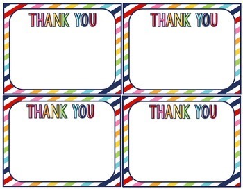 Rainbow Thank You Cards {Editable} by Kickin' it With Class - Heather ...