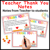 Editable Thank You Notes from Teacher to Student