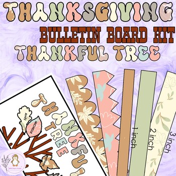 Preview of Editable Thankful Tree November Craft Thanksgiving Bulletin Board Kit