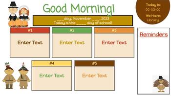 Preview of Editable Thanksgiving Morning Google Slide
