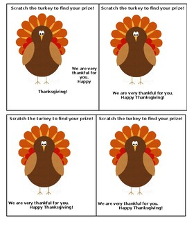 Preview of Thanksgiving Scratch Off (Editable and fillable resource)